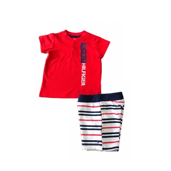 SALE Tommy Hilfiger Baby Two- Piece Shorts Outfit size 6-9 months - Picture 2 of 5